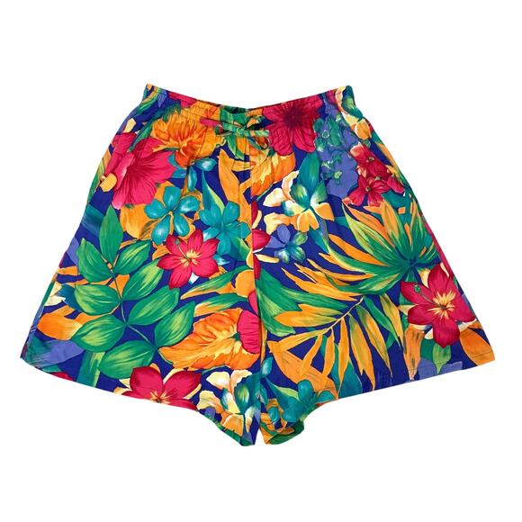 Vintage 80s/90s Alfred Dunner Tropical Floral Culottes Shorts sz 14 Petite Large - Picture 10 of 10